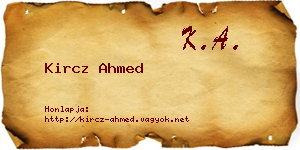 Kircz Ahmed névjegykártya